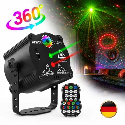 Produktbild von RGB 360° Drehbar Laser Projektor Partylicht LED Discokugel mit Fernbedienung