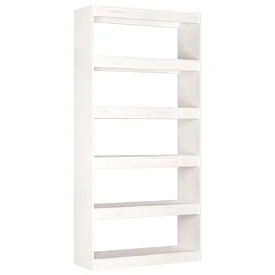 Image de vidaXL Bibliothèque/séparateur de pièce Blanc 80x30x167,4 cm Bois massif Pin