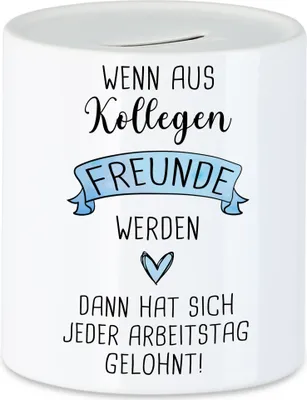 Produktbild von Wenn Aus Kollegen Freunde Werden Spardose Lieblingskollegin Büro-Beutel Kollegin Geschenk
