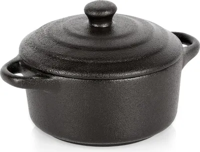 Obrázek produktu pro Vilde | Zapékací mísa - S víkem - Černá - 300 ml - Z porcelánu - Nádobí