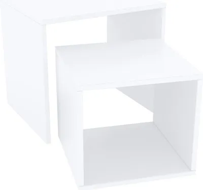 Immagine prodotto di Tavolino Casa Dolce BERNIAN, set di 2, bianco, 48x30x45 cm, tavolino da caffè