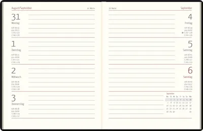 Produktbild von Taschenkalender 1W/2S Zettler farblich sortiert