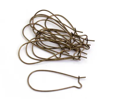 Produktbild von Vintageparts Kidney Ohrhaken aus Messing antik bronzefarben, 20 Stück