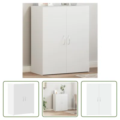 Image de The Living Store Armoire à dossiers Blanc 60x32x77,5 cm Bois composite