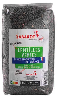 Produktbild von Sabarot Grüne Linsen 1000g – Proteinreiche Linsen für Suppen, Salate & Eintöpfe