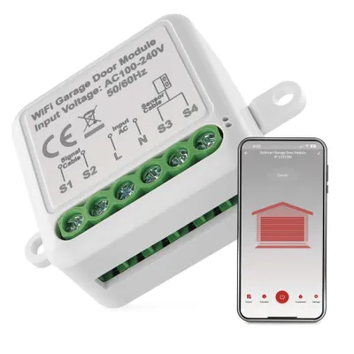 Produktbild von EMOS GoSmart Garagentor-Schalter-Modul mit App, Wifi, Unterputz WLAN Relais-Garagentoröffner, kompatibel mit Alexa & Google Home, H5111