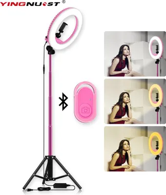 Zdjęcie produktu dla 14 Pierścień calowy Napełnij światło Zestaw Dimmable LED do aparatu Smartphone YouTube self-Portrait Strzelanie na czarno