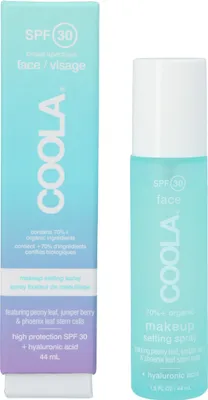 Produktbild von Coola LLC Makeup Setting Spray Organic SPF 30, 44 ml, Sonnenschutzspray, Gesicht, Pumpenflasche, Feuchtigkeitsspendend, Schutz, Beruhigend, Jeder Hauttyp, 44 ml
