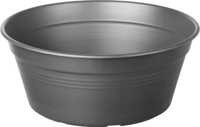 A single gray planter pot is shown against a white background.