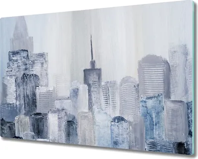 Produktbild von Coloray Hackbrett Küchenbrett Kochplattenabdeckung Schneidebrett Herdabdeckplatte 80x52 cm - Stadt