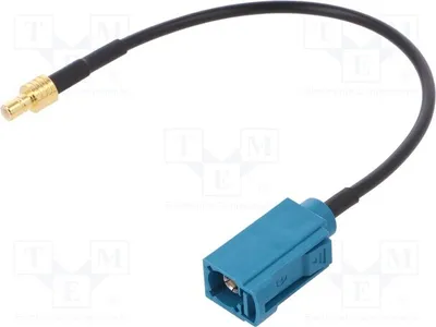 Image de 1 câble souple, connecteur droit mâle, 150 mm, câble de connexion coaxial