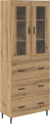 Image de Haut Armoire 2 pcs Chêne artisanal 69,5 x 34 x 180 cm