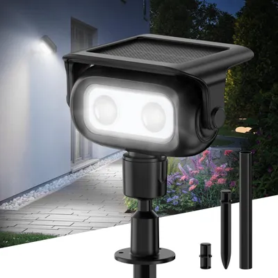 Produktbild von Solarlampe Außen mit Bewegungsmelder, IP65, 4 Modi, LED Strahler Kaltweiß