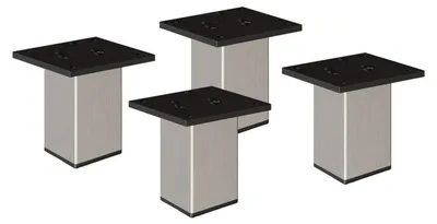 Produktbild von 4er Set sossai Aluminium Möbelfüße 100mm in Edelstahl Optik Schrankfüße Sockelfüße