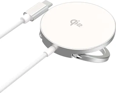Produktbild von Force Power, Kabelloses Ladegerät 15 W Qi2 MagSafe Ausziehbar + USB-C, Weiß