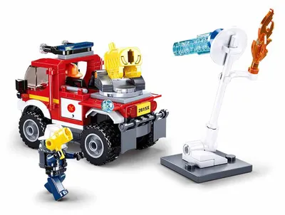 Produktbild von Sluban Off-road Löschfahrzeug Bauset Feuerwehr Spielzeug 192 Teile