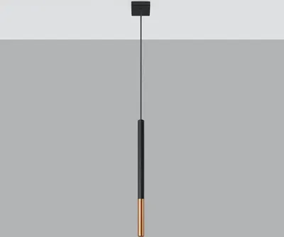 Zdjęcie produktu dla Lampa wisząca MOZAICA czarno-miedziana 1xG9x12W metal wym:100x8x8cm IP20 Sollux Lighting