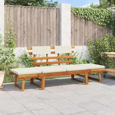 Produktbild von Massive Holzbank und Liege 2-in-1 für den Außenbereich