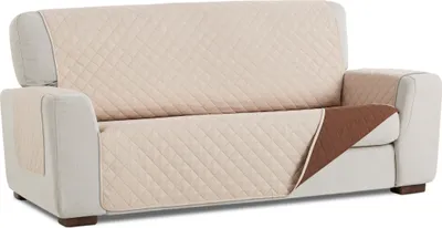 Produktbild von BELMARTI Sofabezug Sofaschonbezug Sofa Überwurf Sofa Überdecke Hergestellt in Spanien (Beige / Braun, 4 Sitzer)