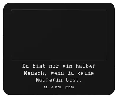 Produktbild von Mr. & Mrs. Panda Mauspad Maurerin Herz - Schwarz - Geschenk, Spruch, laptop mousepad, Gesellenprüfung, Lustig, pc mausunterlage, Mouse Pad, computer, Witzig, Handwerkerin