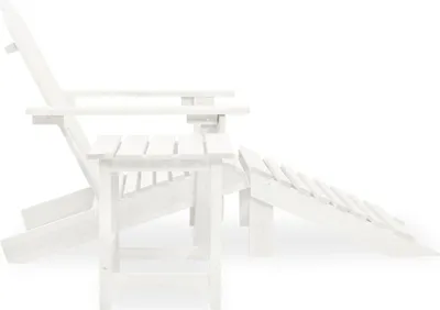 Obrázek produktu pro vidaXL Zahradní židle Adirondack s podnožkou a stolem Jedlové dřevo Bílá