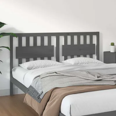 Produktbild von The Living Store Bett-Kopfteil Grau 165,5x4x100 cm Massivholz Kiefer