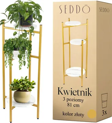 Produktbild von Stehender Blumenständer, Metallblumenständer, Blumen, Pflanzen, Töpfe, 3 Ablagen