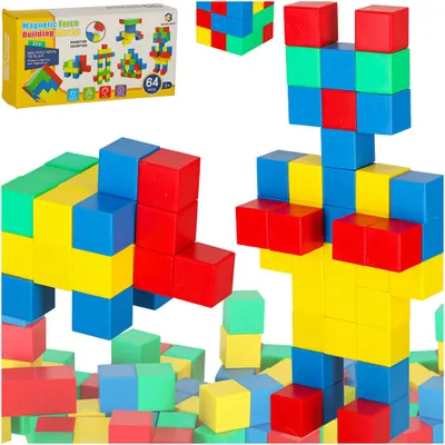 Image de Blocs de construction magnétiques éducatifs Cube 64 el.