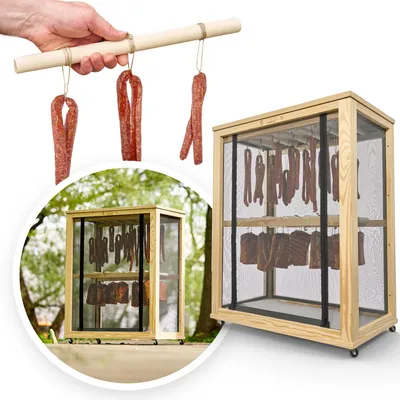 Imagen del producto de L.E.W. Reifeschrank Modelo 1 – Armario de Maduración Plegable para Embutidos, Carne, Pescado y Queso | Secadero y Ahumador Artesanal