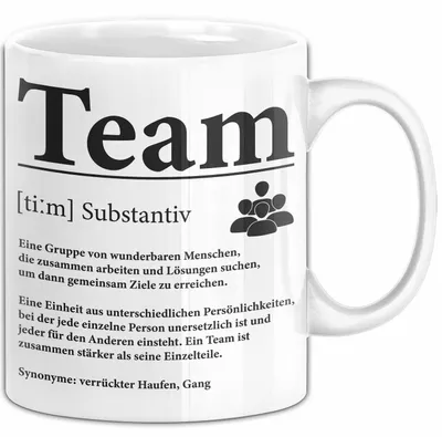 Produktbild von Büroarbeit Kollege Tasse Geschenk Lustige Geschenkidee Spruch Team Definition (Weiß)