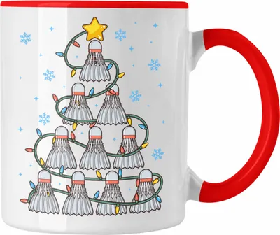 Produktbild von Trendation - Badminton Weihnachten Tasse Geschenk Badmintonspieler Geschenkidee Trainer Coach (Rot)
