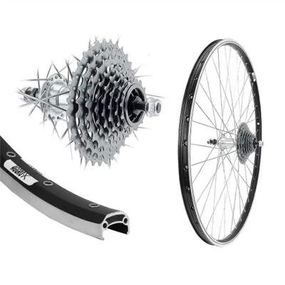 Produktbild von AGGRO-X 28 Zoll Alu Hinterrad 19-622 Laufrad Hohlkammer Felgenbremse inkl. 9 Fach Zahnkranz 27 Gang