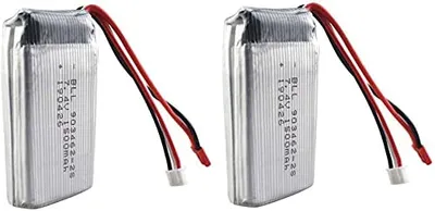 Produktbild von Wiederaufladbare LiPo Batterie 7.4V 1500mAh 2 Stück | Kompatibel mit Wltoys V913 L959 L969 L202 K959 TY923 W609-8 | Effizienz und Leistung, 70X35X22