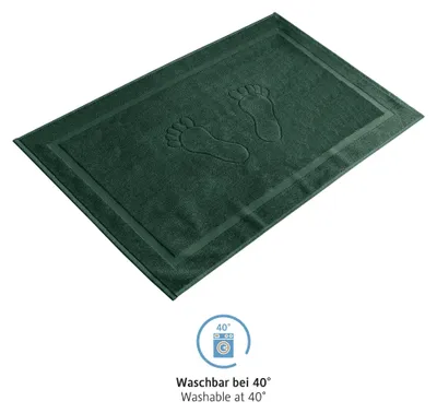 Produktbild von Komfortec Badvorleger Set 2 Teilig, Frottee Duschvorleger, Waschbar Duschmatte & Badteppich, 800 g/m² &100% Baumwolle, Saugfähig & Schnelltrocknend, 50 x 80 cm, Dunkelgrun