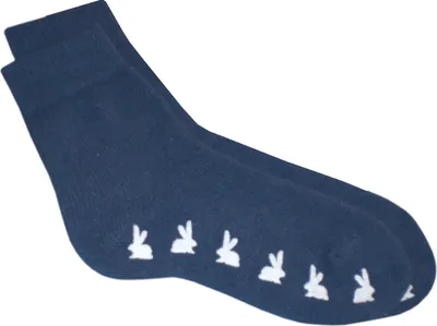 Produktbild von wobera ANGORA Fußwärmer oder Socken mit Anti-Rutsch-Noppen in Häschenform (Gr. S/1 (34-37), Farbe: jeansblau)