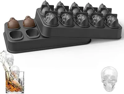 Produktbild von Eiswürfel-Set mit Skelett-Design für verschiedene Getränke