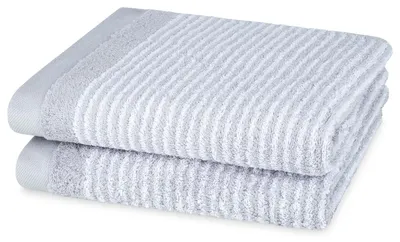 Produktbild von Ross Walk-Frottier Handtücher Querstreifen 4840 Handtuch 50x100 cm granit-weiss