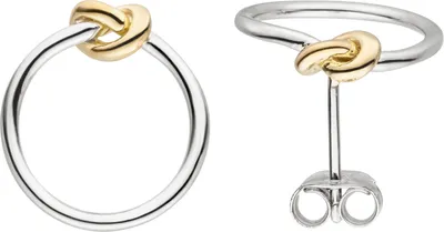 Produktbild von Ohrstecker Knoten 925 Sterling Silber bicolor vergoldet