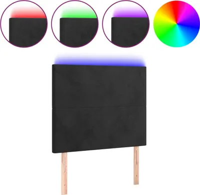 Produktbild von vidaXL LED Kopfteil Schwarz 90x5x118/128 cm Samt