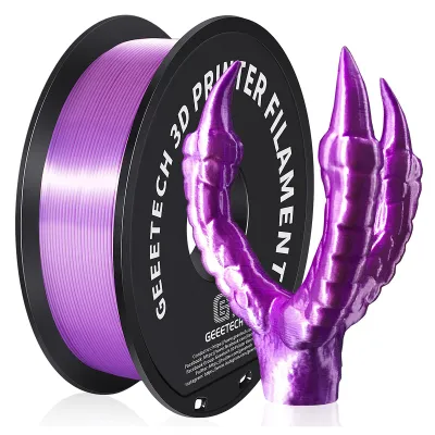 Obrázek produktu pro Geeetech Silk PLA filament pro 3D tiskárny, 1,75 mm, přesnost rozměrů +/- 0,03 mm, vysoce kvalitní materiál pro 3D tisk, 1kg cívka - fialová