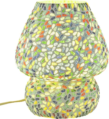 Immagine prodotto di Lampada da tavolo decorativa Boho in mosaico di vetro Aubina -4-