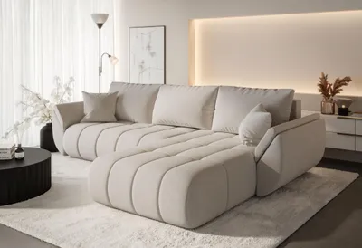 Obrázek produktu pro Rozkládací sedací souprava SERENITA 2 - krémová, pravý roh