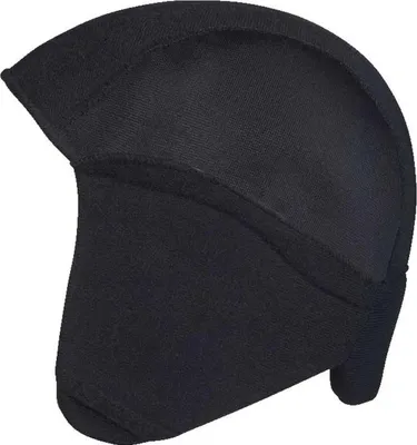 A black winter helmet liner for children.