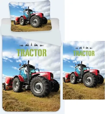 Produktbild von Roter Traktor - Bettwäsche-Set, 135x200 und Fleece-decke, 100x140