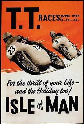 Produktbild von vianmo Holzschild 18x12 cm Motorrad TT Races Isle of Man