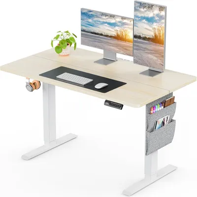 Zdjęcie produktu dla Biurko elektryczne z regulacją wysokości - Biurko z regulowaną wysokością - Biurko stojące - Biurko z pojemnikiem na akcesoria - Ergonomiczne biurko