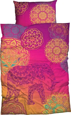 Produktbild von Sister S. Bettwäsche Noida Violett Türkis Orange 155 cm x 220 cm