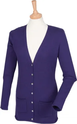 Produktbild von Henbury H723 | Ladies V Button Cardigan - Farbe: Purple - Größe: S