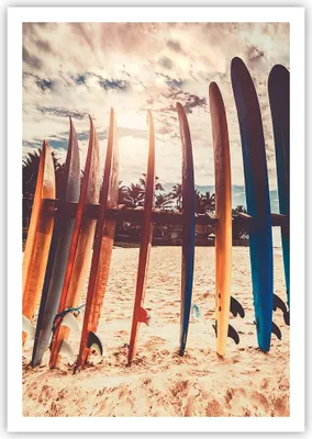 Produktbild von Poster - Poster ohne Rahmen - Surfen Strand Board - 70x100 cm - Wand Bild - Wanddeko - Wandbilder - Kunstposter - Wandposter - Bilder - Kunstdruck - Wanddekoration - Wandbild - P2XPA70x100-4992