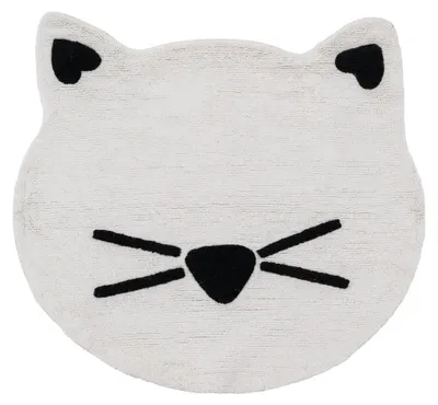 Kinderteppich aus Baumwolle 100 cm, bunt, Katzenmotiv